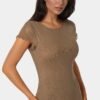 Flocking Mesh T-Short Maxi Dress